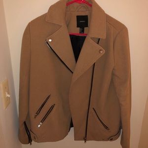 Forever 21 Camel Wool Moto Jacket